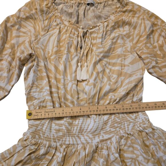 Patrons Of Peace Dress 100% Rayon M Fairy Isle Tassels Hippie Peasant Maxi - Picture 7 of 8